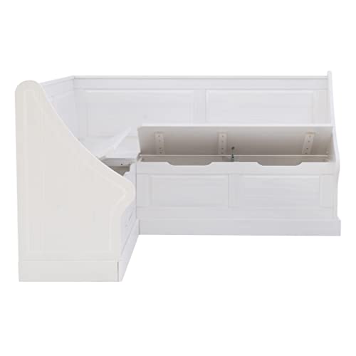 Linon Harris White Corner Breakfast Nook