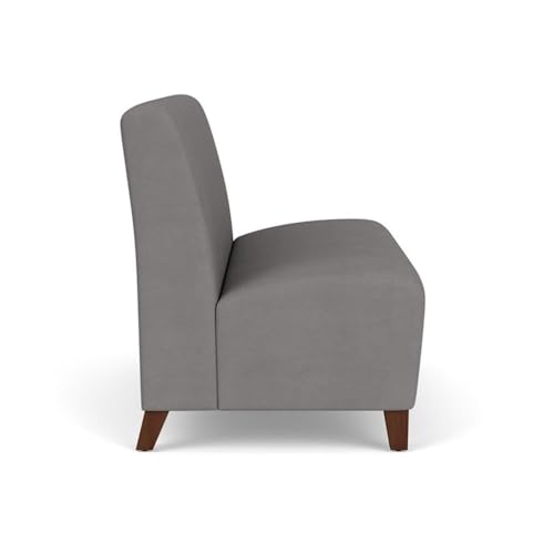 Lesro Siena Lounge Armless Loveseat Walnut Legs Castillo Gray