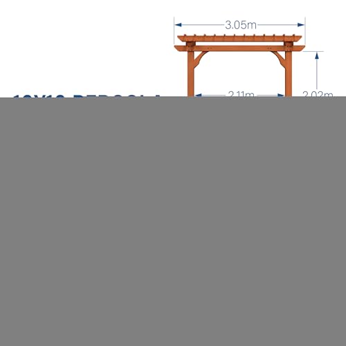 Backyard Discovery Beaumont 10' x 10' Cedar Wood Pergola Kit Light Brown