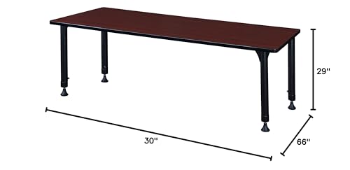 Regency Kee 66" x 30" Height Adjustable Classroom Table Mahogany Brown