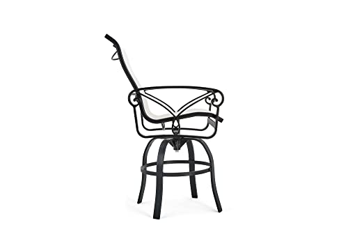 Winston Palazzo Sling High Back Swivel Balcony Stool Black Night/Blue Blush