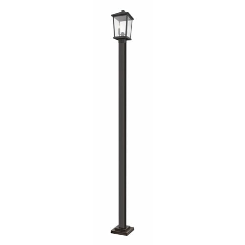 Z-Lite 2 Light Outdoor Post Mounted Fixture Oil Rubbed Bronze