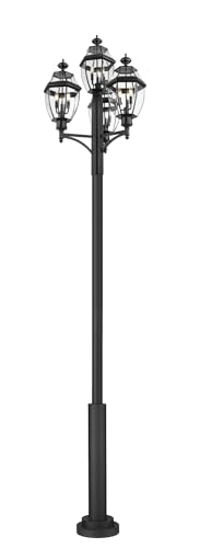 Z-Lite Westover 3 Light Outdoor Post Mount Fixture Black