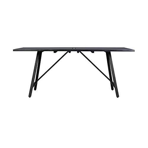 Armen Living Koala and Calica 5 Piece Dining Set Dark Eucalyptus and Grey Rope