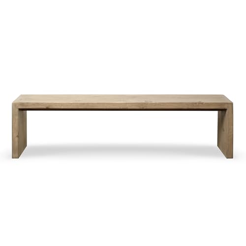 Artissance 70 Inches Waterfall Bench Reclaimed Pinewood Whitewash