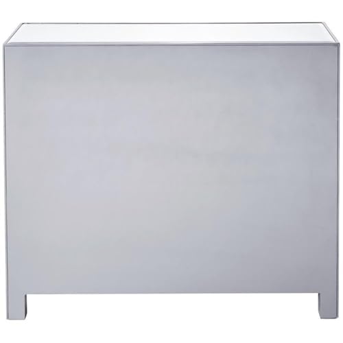 Elegant Lighting Reflexion Mirrored Nightstand Antique Silver