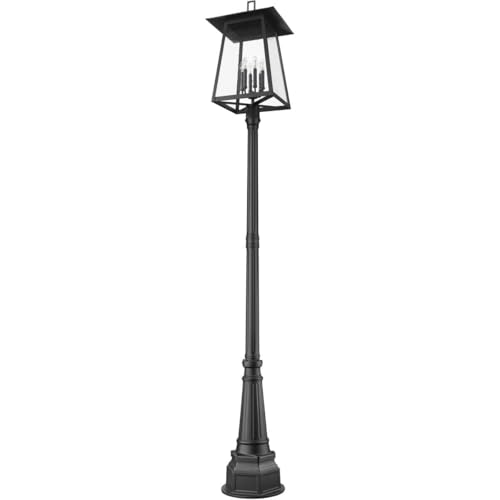 Z-Lite Rainer 6 Light 114" Tall Post Light Black