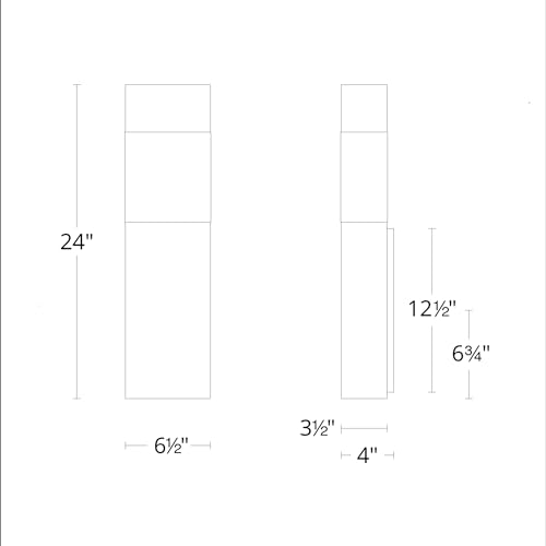Modern Forms Monarch 24in LED Outdoor Wall Light 3000K Black