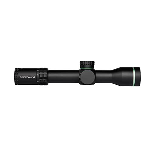 BLACKHOUND Emerge 2-12x44 FFP MOA Rifle Scope with Illuminated Reticle, Zero Stop, and Parallax Black