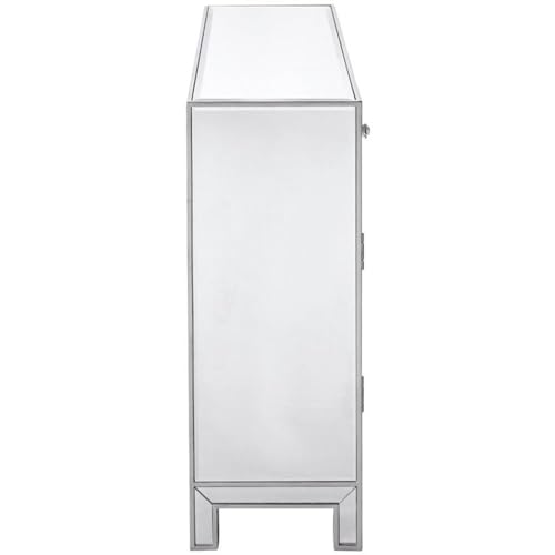 Elegant Lighting Reflexion Mirrored Nightstand Antique Silver