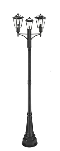 Z-Lite Talbot 3 Light 112" Tall Post Light Black