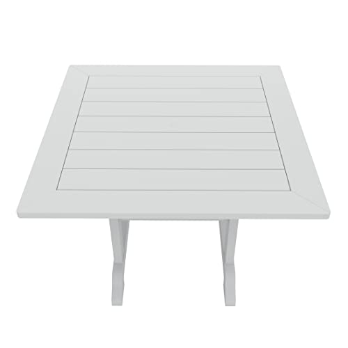 WO WESTIN OUTDOOR 5 PCS Adirondack Patio Dining Set with Square Table and Armchairs White