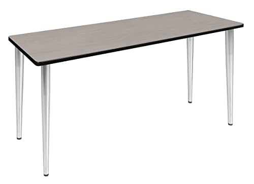 212 Main Kahlo Tapered Leg Table Maple & Chrome 72x24 in. Black