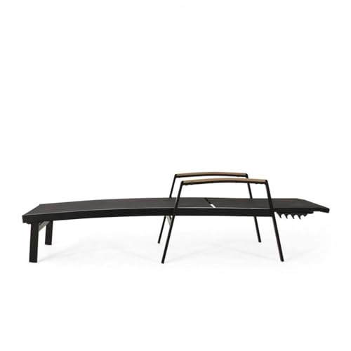Christopher Knight Home Teresa Outdoor Aluminum Chaise Lounge with Mesh Seating Set of 4 Black
