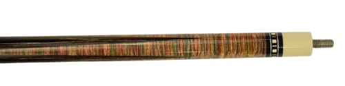 Meucci Handcrafted Billiards Pool Cue Stick - Rainbow Stain + Hard CASE (19 oz)