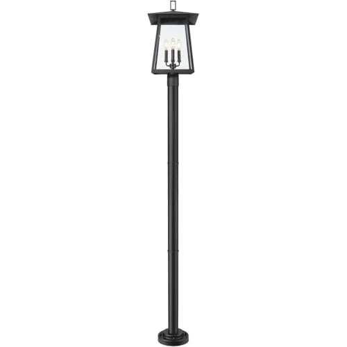 Z-Lite Rainer 4 Light 98" Tall Post Light Black