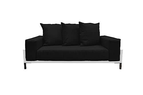 SOLIS Nubis Deep Seated Indoor Outdoor Loveseat White Black