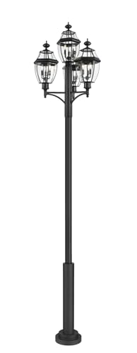 Z-Lite Westover 3 Light Outdoor Post Mount Fixture Black