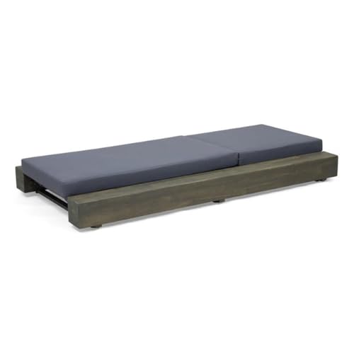 Noble House Broadway Outdoor Acacia Wood Chaise Lounge Set of 2 Gray