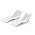 Aqua Blue UV Resistant Pool Lounge Chairs Set of 2 White