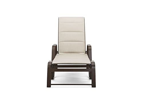 Winston Key West 2 Piece Padded Sling Stacking Chaise Set Textured Pewter