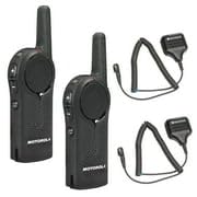Motorola Solutions DLR1020 Two-Way Digital Business Radio + HKLN4606 Remote Speaker Mic 2-Pack Black