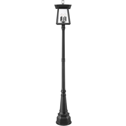 Z-Lite Rainer 5 Light 110" Tall Post Light Black