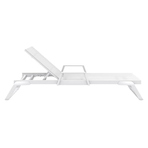 Compamia Tropic Arm Sling Chaise Lounge White Frame White Sling