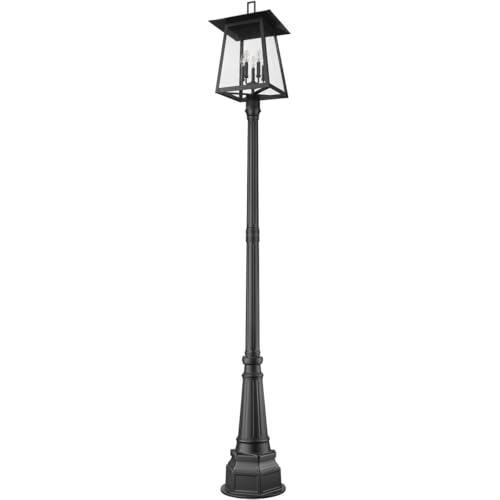 Z-Lite Rainer 5 Light 110" Tall Post Light Black