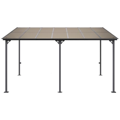 VEVOR Lean to Gazebo 10' x 14' Aluminum Frame Gray