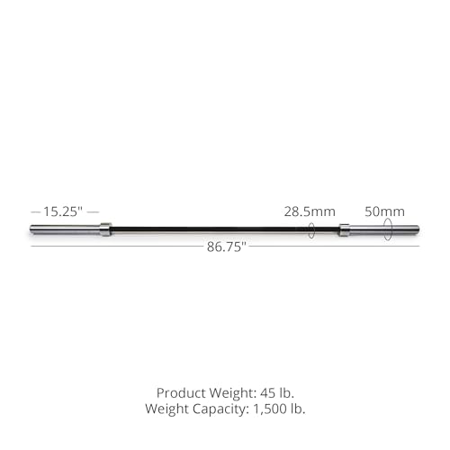 Titan Fitness Olympic Power Barbell Black