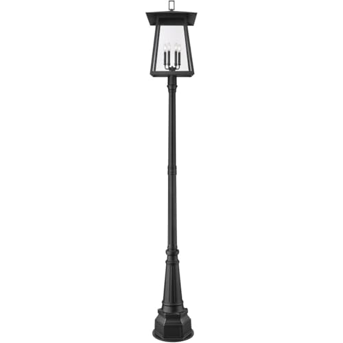 Z-Lite Rainer 6 Light 114" Tall Post Light Black