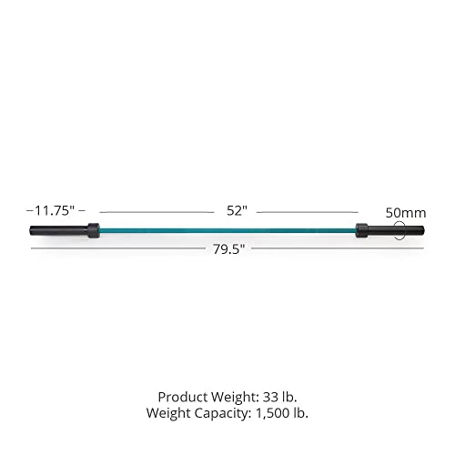 Titan Fitness Women's Teal Cerakote 15 KG 25MM Barbell - USA Made Multipurpose Bar