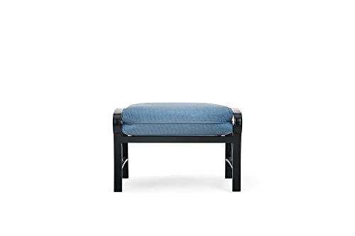 Winston Palazzo Cushion Ottoman Black Night/Spectrum Denim