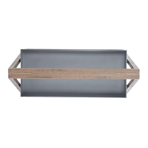 Safavieh Outdoor Collection Danser 2-Tier Shelf Dark Walnut/Grey
