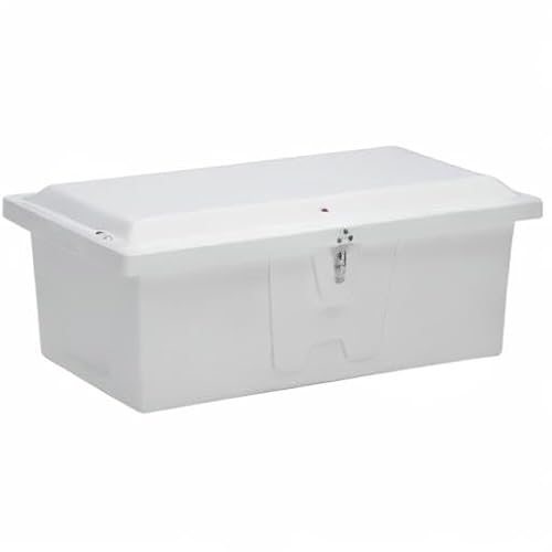 TaylorMade Stow 'N Go Low-Profile Fiberglass Dock Box White 20" H x 40" W x 19" D