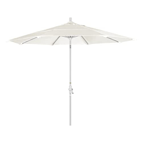 California Umbrella 11' Round Aluminum Market Patio Umbrella with Crank Lift and Collar Tilt Canvas
