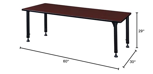 Regency Kee 60" x 30" Height Adjustable Classroom Table Mahogany Brown