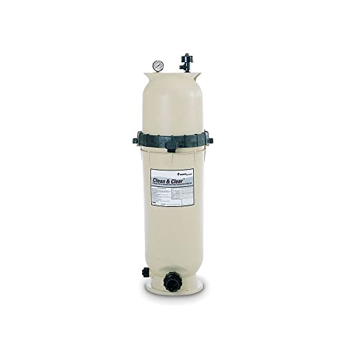 Pentair Clean & Clear Fiberglass Reinforced Polypropylene Tank Cartridge Pool Filter 150 Sq Ft 150 GPM Almond