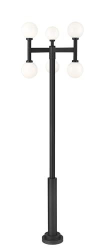 Z-Lite Laurent 6 Light Post Light 122" Tall Black