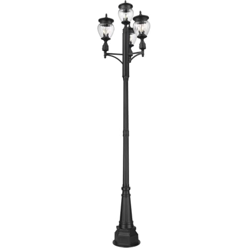 Z-Lite Davina 3 Light Outdoor Post Mounted Fixture Black