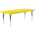 Pemberly Row Contemporary Plastic & Metal Activity Table 30" x 60" Yellow