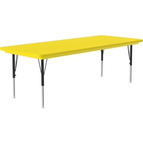 Pemberly Row Contemporary Plastic & Metal Activity Table 30" x 60" Yellow