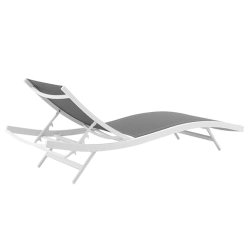 Pemberly Row Mesh Aluminum Patio Chaise Lounge Set of 4 Grey
