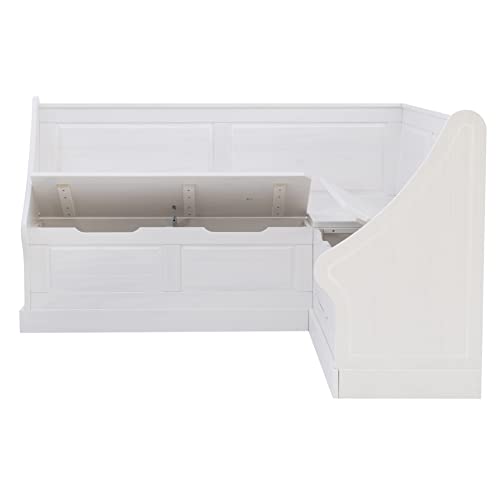 Linon Harris White Corner Breakfast Nook
