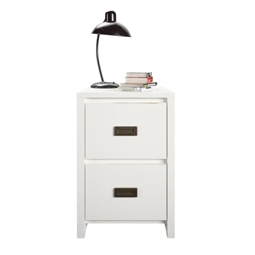 Home Square 2-Piece Kids Nightstand & Twin Metal Loft Bed Set White