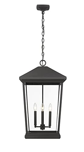 Z-Lite 4 Light Outdoor Chain Mount Ceiling Fixture Black