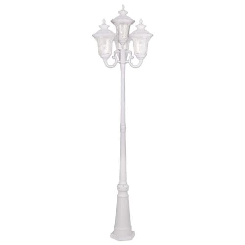 Livex Traditional Four Light Outdoor Post Mount Oxford Collection White