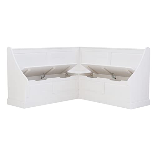 Linon Harris White Corner Breakfast Nook