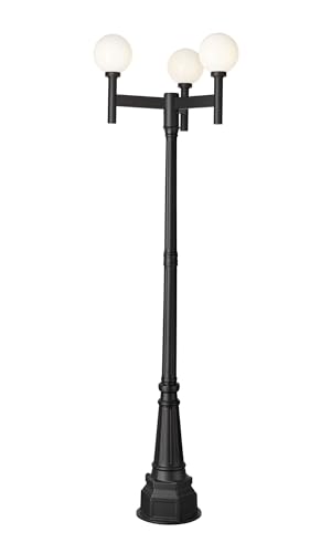Z-Lite Laurent 3 Light 100" Tall Post Light Black